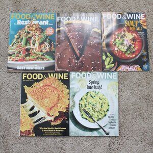 FOOD & WINE MAGAZINE Lot Of 5 Oct 25 To Apr 26 Restaurant Issues For Collection